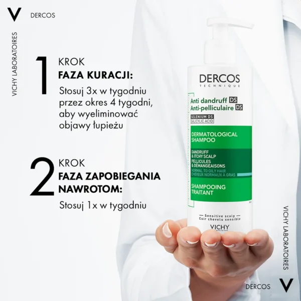 Vichy Dercos Szampon przeciwłupieżowy, włosy normalne i przetłuszczające się, 390 ml - obrazek 6