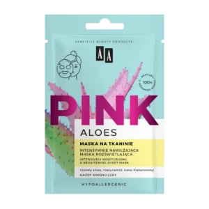 AA ALOES PINK Intensywnie nawilżająca maska rozświetlająca na tkaninie, 2x4ml