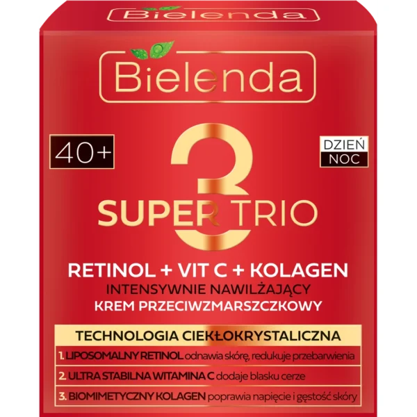 Bielenda Super Trio intensywnie nawilżający krem przeciwzmarszczkowy na dzień i na noc 40+, 50 ml