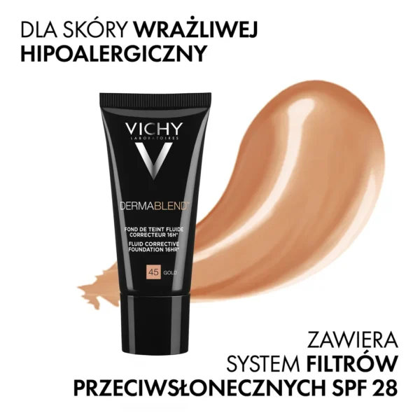 Vichy Dermablend fluid korygujący Gold 45, 30 ml - obrazek 5