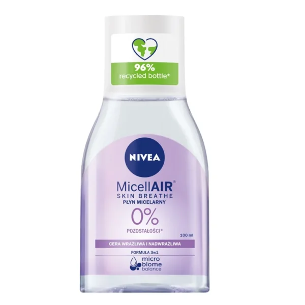 Nivea MicellAir Skin Breathe pielęgnujący płyn micelarny do cery wrażliwej i nadwrażliwej, 100 ml