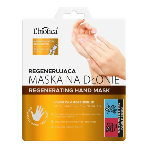 L'biotica regenerująca maska na dłonie w postaci nasączonych rękawiczek, 26 g