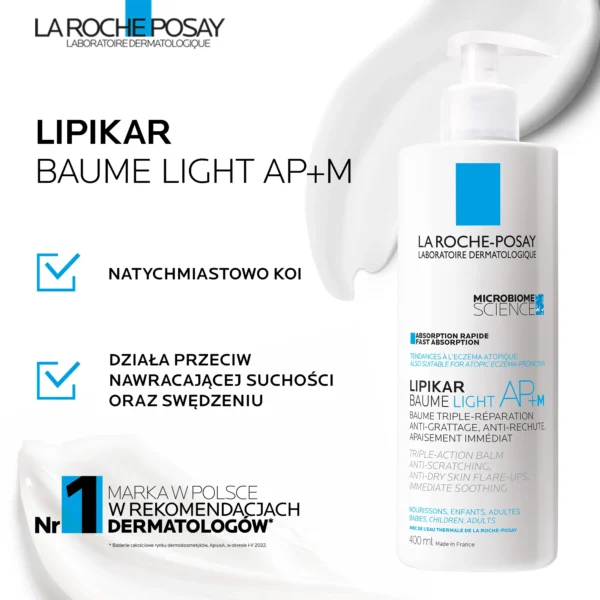 La Roche-Posay Lipikar Baume LIGHT AP+M Balsam regenerujący do ciała, 400 ml