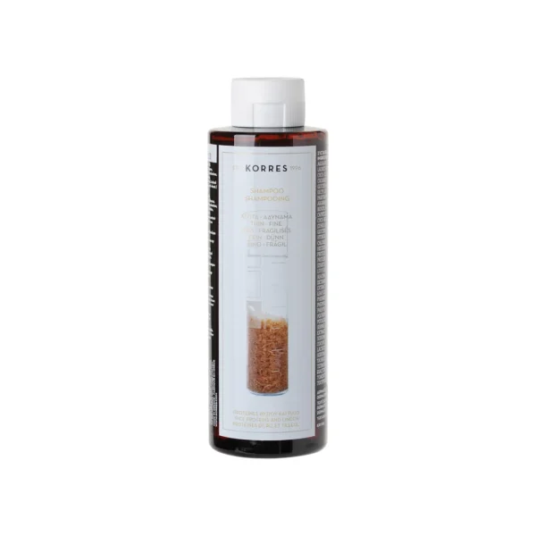 Korres szampon z proteinami ryżu i wyciągiem z lipy do włosów cienkich, 250 ml