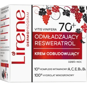 Lirene Resweratol przeciwzmarszczkowy krem odbudowujący 70+, 50 ml