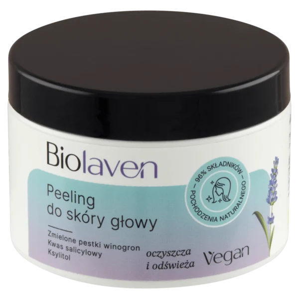 Biolaven organic peeling do skóry głowy Olej z pestek winogron & Olejek lawendowy, 150 ml