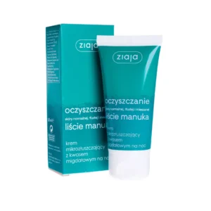 Ziaja Liście Manuka Oczyszczanie krem mikrozłuszczający z kwasem migdałowym na noc, 50 ml