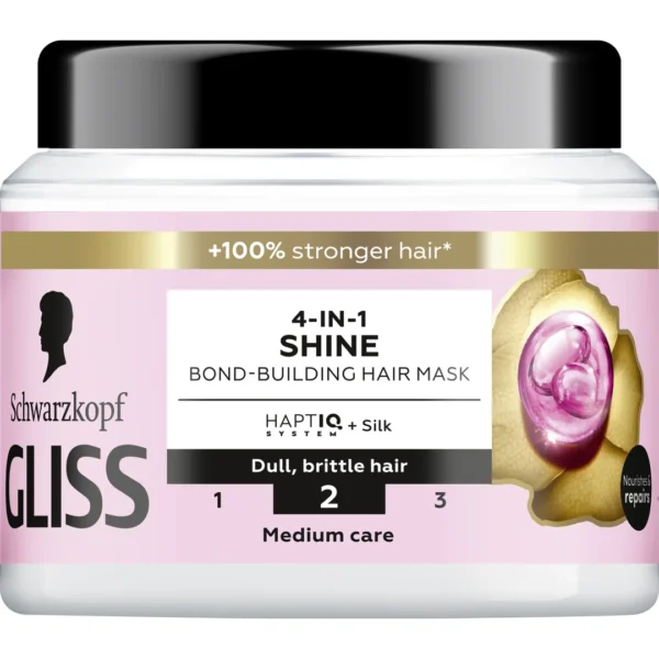 Schwarzkopf Gliss Liquid Silk 4-in-1 Shine odżywcza maska do włosów matowych i łamliwych, 400 ml