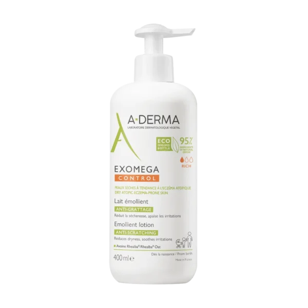 A-Derma Exomega Control mleczko do ciała emolient przeciw drapaniu, 400 ml