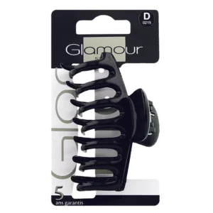 Glamour klamra do włosów o klasycznym kształcie, czarna, 1 szt.