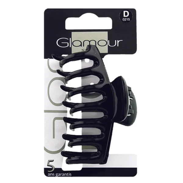 Glamour klamra do włosów o klasycznym kształcie, czarna, 1 szt.