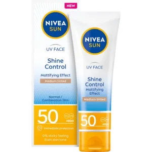 Nivea Sun UV Face Shine Control matujący krem do twarzy wyrównujący koloryt z wysoką ochroną SPF 50, 50 ml