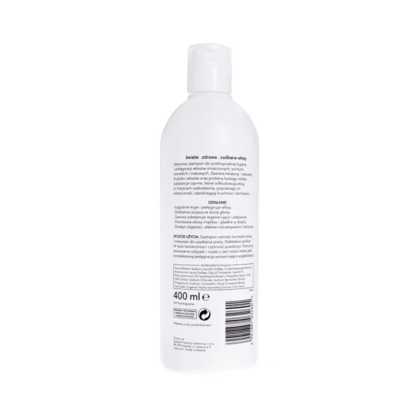 Ziaja Kozie Mleko szampon wzmacniający do włosów z keratyną, 400 ml - obrazek 4