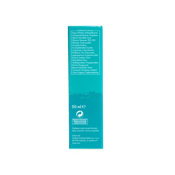 Ziaja Liście Manuka Oczyszczanie krem mikrozłuszczający z kwasem migdałowym na noc, 50 ml - obrazek 4