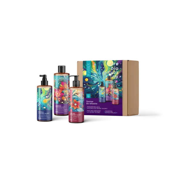 Vianek Prebiotyczny zestaw do włosów zestaw do włosów wcierka do skóry głowy, 150 ml + peeling do skóry głowy, 150 ml + szampon wzmacniający, 300 ml