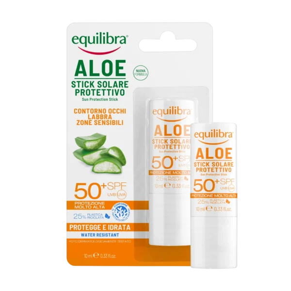 Equilibra Aloe sztyft przeciwsłoneczny UVA UVB SPF50+, 12 ml