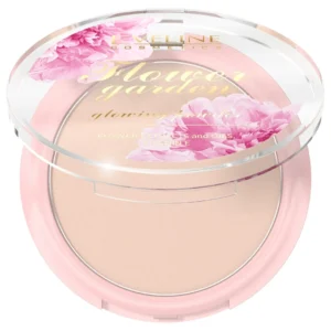 Eveline Cosmetics Flower Garden prasowany puder rozświetlający, 8 g