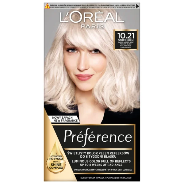 L`Oreal Paris Récital Préférence farba do włosów Z2 10.21 Stockholm, 1 szt.