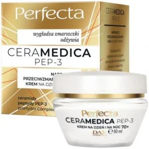 Perfecta Ceramedica PEP-3 naprawczy przeciwzmarszczkowy krem na dzień i na noc 70+, 50 ml