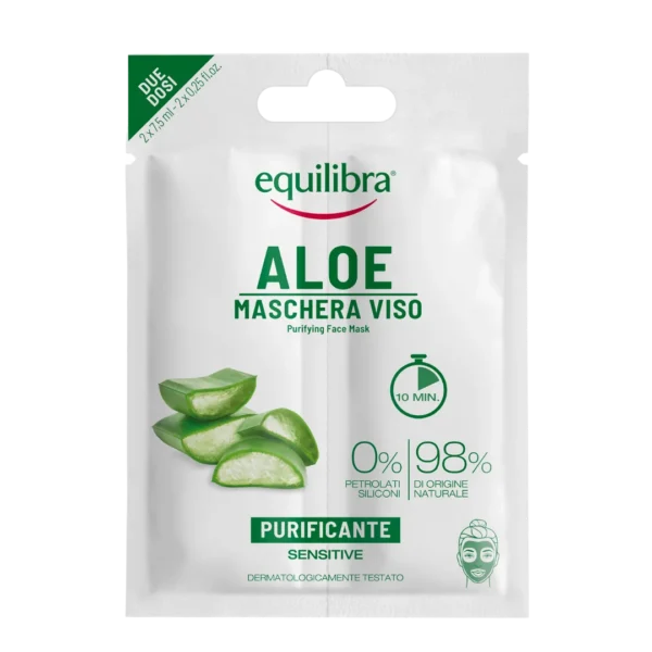 Equilibra aloesowa oczyszczająca maseczka do twarzy, 2 x 7,5 ml